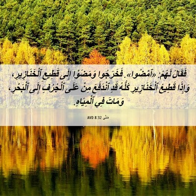 Picture 06 - مَتَّى 8:32 AVD - فَقَالَ لَهُمُ: «ٱمْضُوا». - Bible Verse Picture