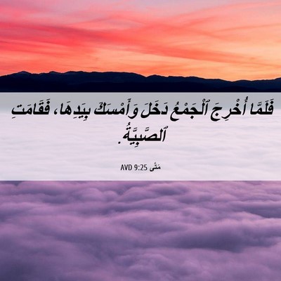 Picture 06 - مَتَّى 9:25 AVD - فَلَمَّا أُخْرِجَ - Bible Verse Picture
