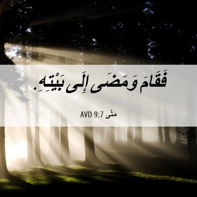 Picture 06 - مَتَّى 9:7 AVD - فَقَامَ وَمَضَى إِلَى - Bible Verse Picture