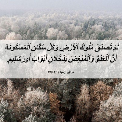 Picture 06 - مَرَاثِي إِرْمِيَا 4:12 AVD - لَمْ تُصَدِّقْ مُلُوكُ - Bible Verse Picture
