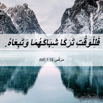 Picture 06 - مَرْقُس 1:18 AVD - فَلِلْوَقْتِ تَرَكَا - Bible Verse Picture