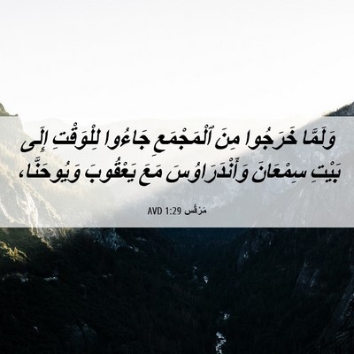 Picture 06 - مَرْقُس 1:29 AVD - وَلَمَّا خَرَجُوا مِنَ - Bible Verse Picture