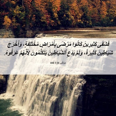 Picture 06 - مَرْقُس 1:34 AVD - فَشَفَى كَثِيرِينَ - Bible Verse Picture