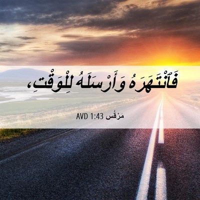 Picture 06 - مَرْقُس 1:43 AVD - فَٱنْتَهَرَهُ - Bible Verse Picture