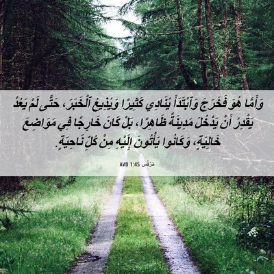 Picture 06 - مَرْقُس 1:45 AVD - وَأَمَّا هُوَ فَخَرَجَ - Bible Verse Picture