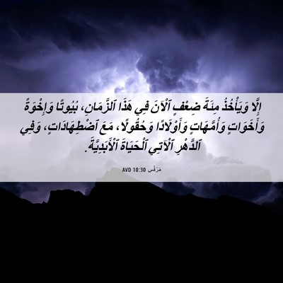Picture 06 - مَرْقُس 10:30 AVD - إِلَّا وَيَأْخُذُ مِئَةَ - Bible Verse Picture
