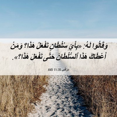 Picture 06 - مَرْقُس 11:28 AVD - وَقَالُوا لَهُ: «بِأَيِّ - Bible Verse Picture