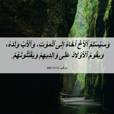 Picture 06 - مَرْقُس 13:12 AVD - وَسَيُسْلِمُ ٱلْأَخُ - Bible Verse Picture