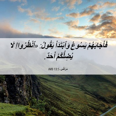 Picture 06 - مَرْقُس 13:5 AVD - فَأَجَابَهُمْ يَسُوعُ - Bible Verse Picture