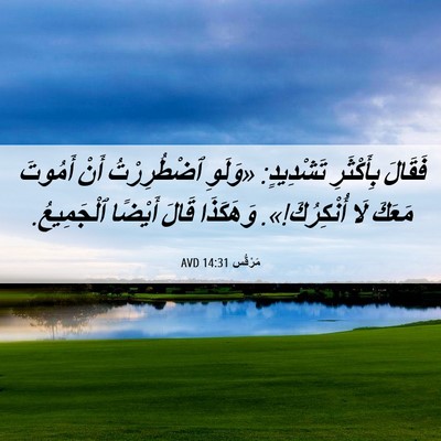 Picture 06 - مَرْقُس 14:31 AVD - فَقَالَ بِأَكْثَرِ - Bible Verse Picture