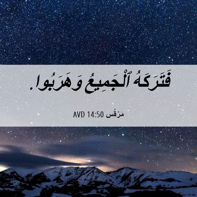 Picture 06 - مَرْقُس 14:50 AVD - فَتَرَكَهُ ٱلْجَمِيعُ - Bible Verse Picture
