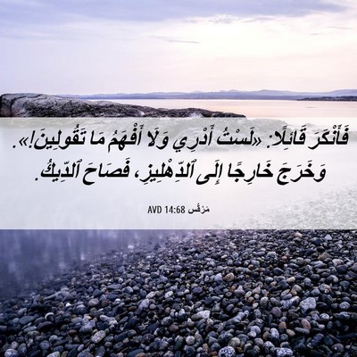 Picture 06 - مَرْقُس 14:68 AVD - فَأَنْكَرَ قَائِلًا: - Bible Verse Picture