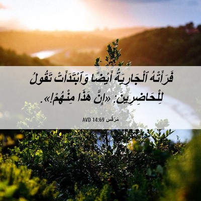 Picture 06 - مَرْقُس 14:69 AVD - فَرَأَتْهُ ٱلْجَارِيَةُ - Bible Verse Picture