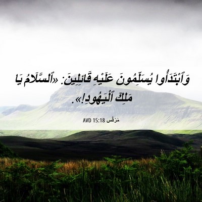 Picture 06 - مَرْقُس 15:18 AVD - وَٱبْتَدَأُوا - Bible Verse Picture