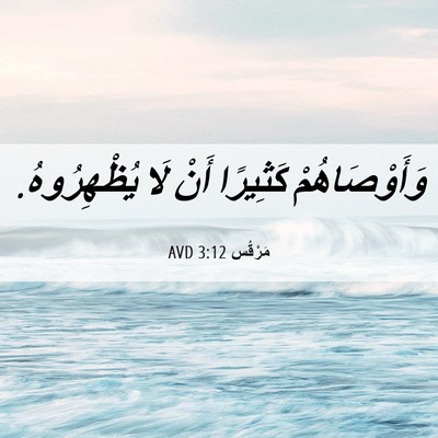 Picture 06 - مَرْقُس 3:12 AVD - وَأَوْصَاهُمْ كَثِيرًا - Bible Verse Picture