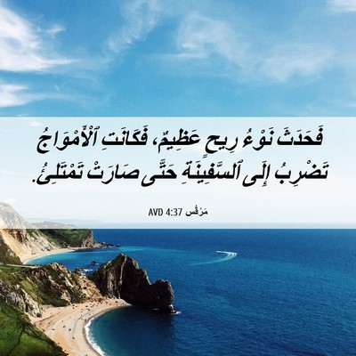 Picture 06 - مَرْقُس 4:37 AVD - فَحَدَثَ نَوْءُ رِيحٍ - Bible Verse Picture