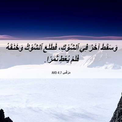 Picture 06 - مَرْقُس 4:7 AVD - وَسَقَطَ آخَرُ فِي - Bible Verse Picture