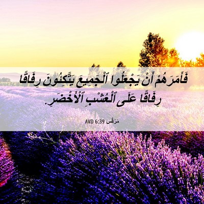 Picture 06 - مَرْقُس 6:39 AVD - فَأَمَرَهُمْ أَنْ - Bible Verse Picture
