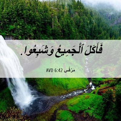 Picture 06 - مَرْقُس 6:42 AVD - فَأَكَلَ ٱلْجَمِيعُ - Bible Verse Picture