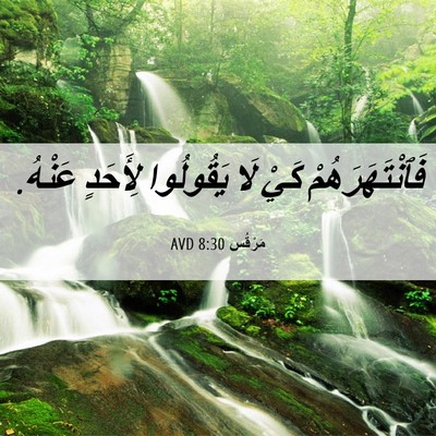 Picture 06 - مَرْقُس 8:30 AVD - فَٱنْتَهَرَهُمْ كَيْ لَا - Bible Verse Picture