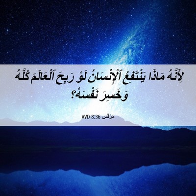 Picture 06 - مَرْقُس 8:36 AVD - لِأَنَّهُ مَاذَا - Bible Verse Picture
