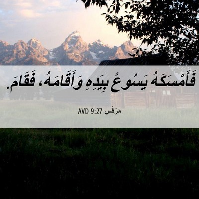 Picture 06 - مَرْقُس 9:27 AVD - فَأَمْسَكَهُ يَسُوعُ - Bible Verse Picture