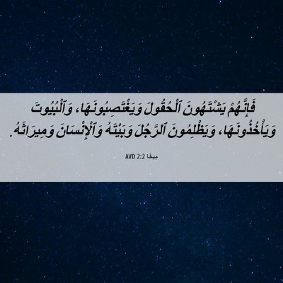 Picture 06 - مِيخَا 2:2 AVD - فَإِنَّهُمْ يَشْتَهُونَ - Bible Verse Picture