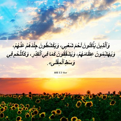 Picture 06 - مِيخَا 3:3 AVD - وَٱلَّذِينَ يَأْكُلُونَ - Bible Verse Picture