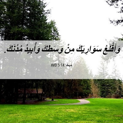 Picture 06 - مِيخَا 5:14 AVD - وَأَقْلَعُ سَوَارِيَكَ - Bible Verse Picture