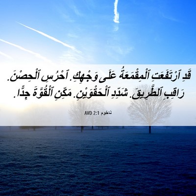 Picture 06 - نَاحُوم 2:1 AVD - قَدِ ٱرْتَفَعَتِ - Bible Verse Picture