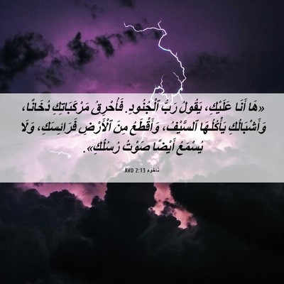 Picture 06 - نَاحُوم 2:13 AVD - «هَا أَنَا عَلَيْكِ، - Bible Verse Picture