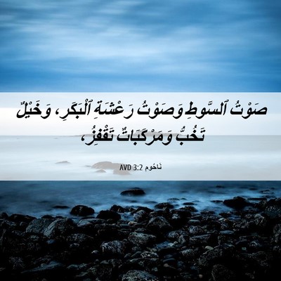 Picture 06 - نَاحُوم 3:2 AVD - صَوْتُ ٱلسَّوطِ وَصَوْتُ - Bible Verse Picture