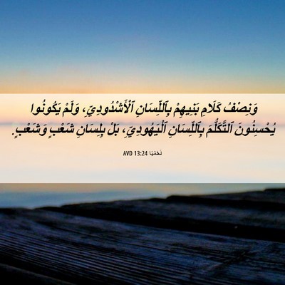 Picture 06 - نَحَمْيَا 13:24 AVD - وَنِصْفُ كَلَامِ - Bible Verse Picture
