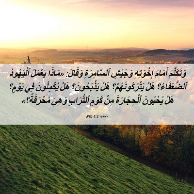Picture 06 - نَحَمْيَا 4:2 AVD - وَتَكَلَّمَ أَمَامَ - Bible Verse Picture
