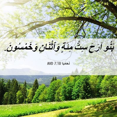 Picture 06 - نَحَمْيَا 7:10 AVD - بَنُو آرَحَ سِتُّ مِئَةٍ - Bible Verse Picture