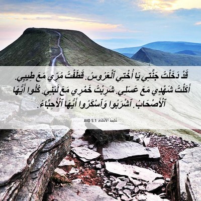 Picture 06 - نَشِيدُ ٱلْأَنْشَادِ 5:1 AVD - قَدْ دَخَلْتُ جَنَّتِي يَا - Bible Verse Picture