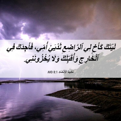 Picture 06 - نَشِيدُ ٱلْأَنْشَادِ 8:1 AVD - لَيْتَكَ كَأَخٍ لِي - Bible Verse Picture
