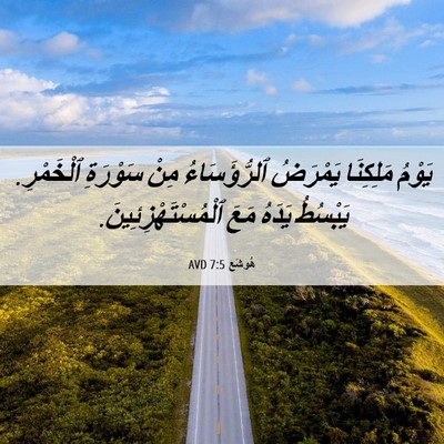 Picture 06 - هُوشَع 7:5 AVD - يَوْمُ مَلِكِنَا يَمْرَضُ - Bible Verse Picture