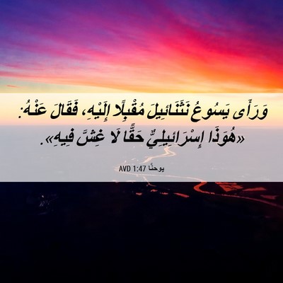 Picture 06 - يوحنَّا 1:47 AVD - وَرَأَى يَسُوعُ - Bible Verse Picture