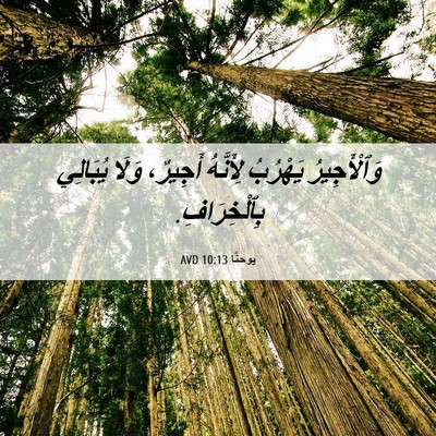 Picture 06 - يوحنَّا 10:13 AVD - وَٱلْأَجِيرُ يَهْرُبُ - Bible Verse Picture