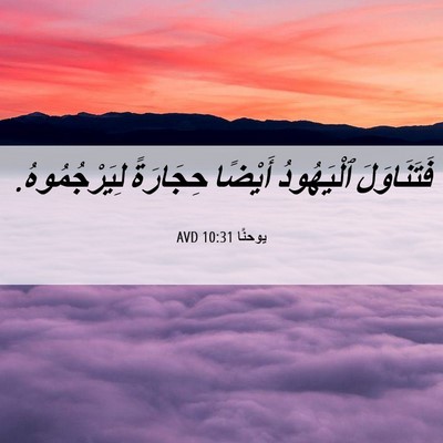 Picture 06 - يوحنَّا 10:31 AVD - فَتَنَاوَلَ ٱلْيَهُودُ - Bible Verse Picture