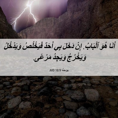 Picture 06 - يوحنَّا 10:9 AVD - أَنَا هُوَ ٱلْبَابُ. إِنْ - Bible Verse Picture