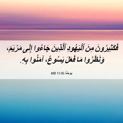 Picture 06 - يوحنَّا 11:45 AVD - فَكَثِيرُونَ مِنَ - Bible Verse Picture