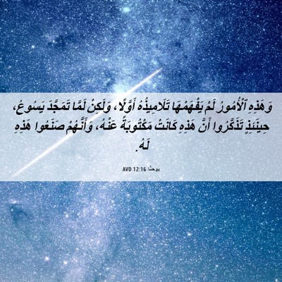 Picture 06 - يوحنَّا 12:16 AVD - وَهَذِهِ ٱلْأُمُورُ لَمْ - Bible Verse Picture