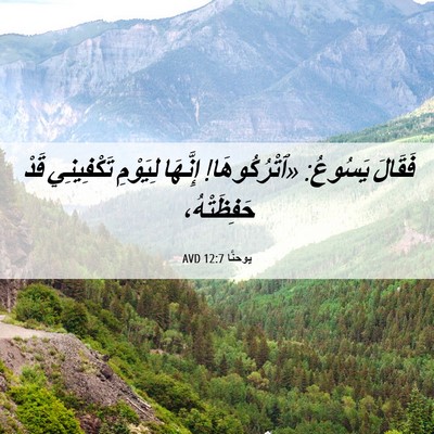 Picture 06 - يوحنَّا 12:7 AVD - فَقَالَ يَسُوعُ: - Bible Verse Picture