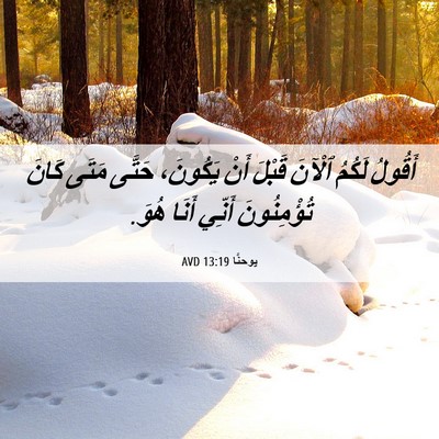 Picture 06 - يوحنَّا 13:19 AVD - أَقُولُ لَكُمُ ٱلْآنَ - Bible Verse Picture
