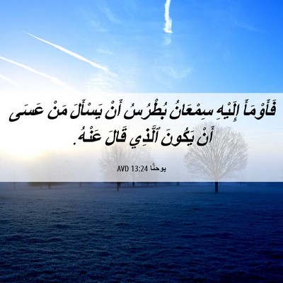 Picture 06 - يوحنَّا 13:24 AVD - فَأَوْمَأَ إِلَيْهِ - Bible Verse Picture