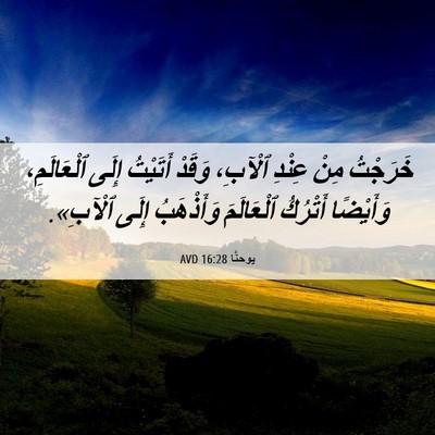 Picture 06 - يوحنَّا 16:28 AVD - خَرَجْتُ مِنْ عِنْدِ - Bible Verse Picture