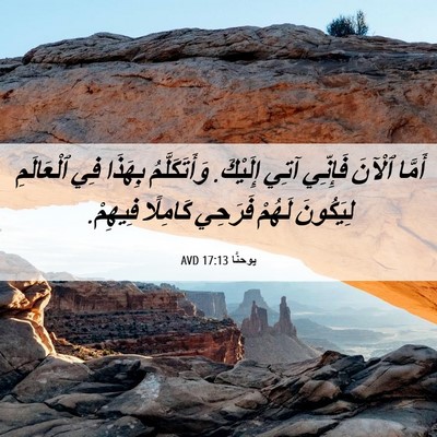 Picture 06 - يوحنَّا 17:13 AVD - أَمَّا ٱلْآنَ فَإِنِّي - Bible Verse Picture