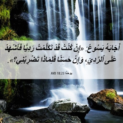 Picture 06 - يوحنَّا 18:23 AVD - أَجَابَهُ يَسُوعُ: «إِنْ - Bible Verse Picture